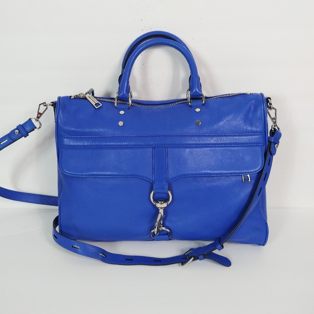 Rebecca Minkoff royal blue leather satchel bag
